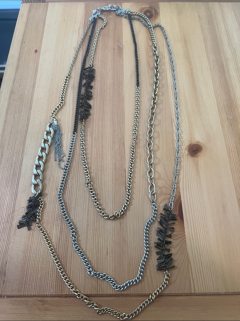Banana Republic Mixed Metal Three Strand Necklace